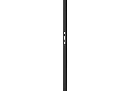 Aanslaglat met slotlijst zwart L-183cm RAL9005 voor poort