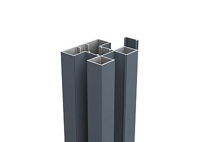 Boston alu H paal 7,5x7,5x190cm incl. alu afwerkingsprofiel 0,4x2,4x190cm RAL7016