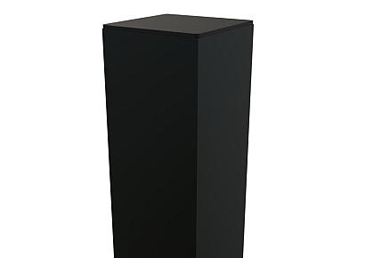 Boston alu poortpaal zwart 9x9x275cm hol dikte 4mm RAL9005
