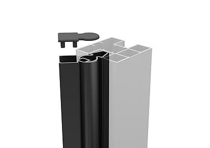 Boston alu variabel hoekprofiel voor paal zwart L-200cm RAL9005