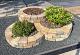 Pilestone ronde bloembak brown white antra