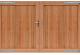 Hardhouten dubbele toegangspoort, verticaal, 300x180cm incl. beslag