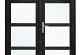 Deurmodule modern zwart dubbel 145x210cm + veiligheidsglas