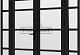 Steel Look raam 223x220cm zwart module H-04 met dubbele openslaande deuren