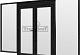 Steel Look raam 340,5x220cm zwart module E-01 met dubbele openslaande deuren