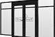Steel Look raam 340,5x220cm zwart module E-02 met dubbele openslaande deuren