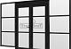 Steel Look raam 340,5x220cm zwart module E-03 met dubbele openslaande deuren