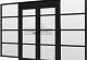 Steel Look raam 340,5x220cm zwart module E-04 met dubbele openslaande deuren