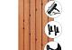 Tuindeur Privacy 195x100cm recht hardhout met zwart slot + zwart ijzeren frame