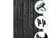 Tuindeur Privacy 195x120cm recht zwart met rvs slot + ijzeren frame