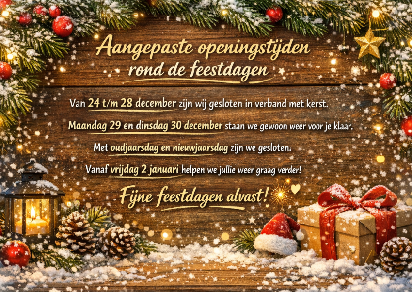 sluiting feestdagen
